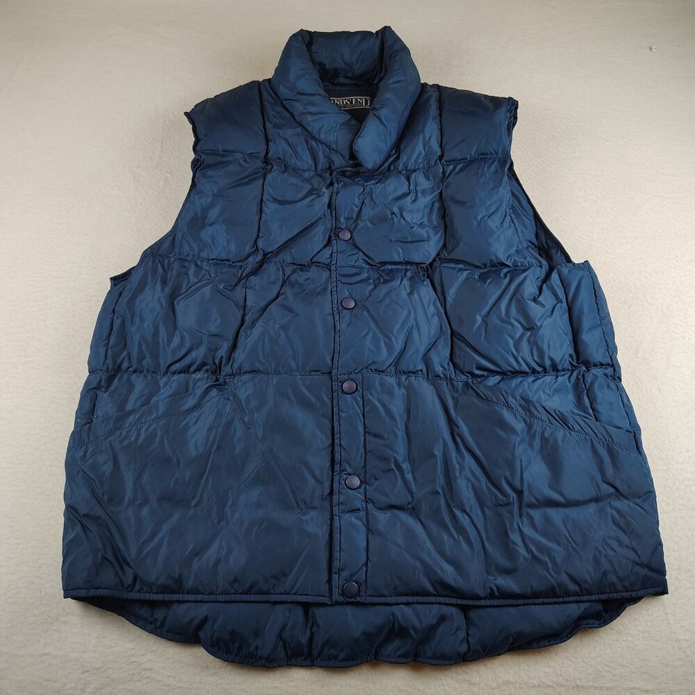 Lands End Puffer Vest Unisex sz Large Goose Down